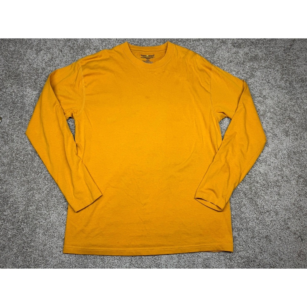 Exofficio Long Sleeve Shirt Mens Large Insect Shield Pullover Yellow Camping‎